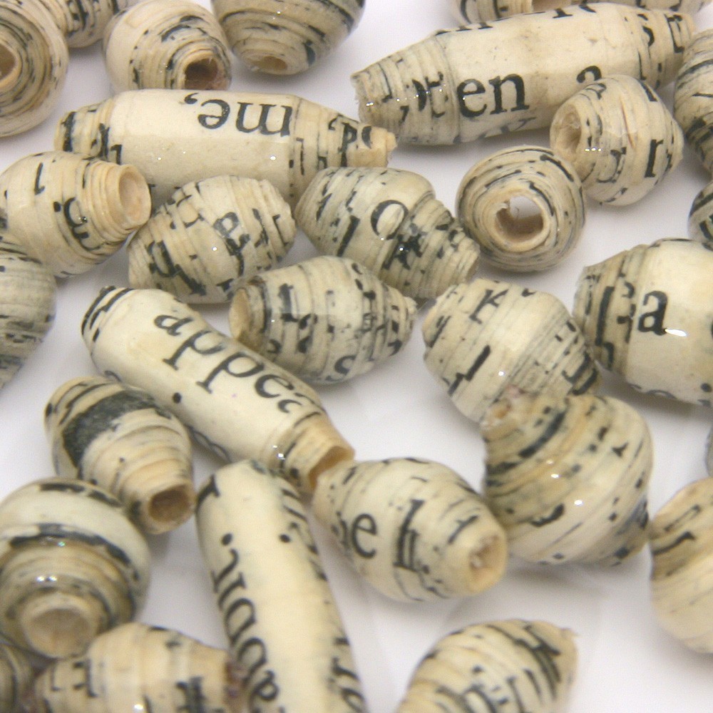 muse Vintage Book Salvaged Paper Beads 30 pcs MADE TO ORDER Online