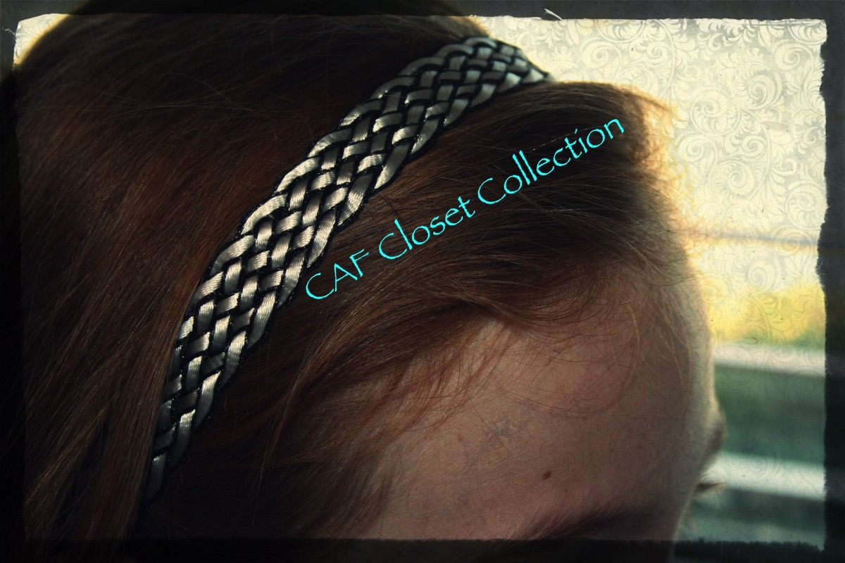 Comfortable Full Silver Braided Headband From Caf Closet Collection