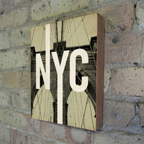  New York City NYC - Wood Block Art Print