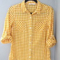 Yellow Gingham Camp Shirt