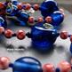 Cobalt Brick - chunky handmade glass beaded necklace - Thumbnail 1