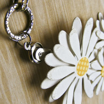 Paper Daisy and Silver Chain Necklace