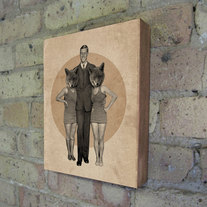 Foxy Ladies Wood Block Print