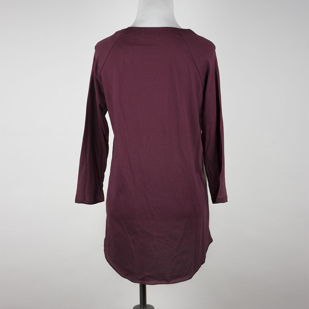 Leah Baseball Tee Burgundy on Storenvy