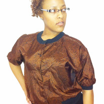 Brown Button Up Crop Jacket