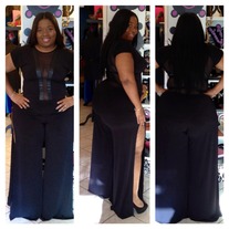 Black V Neck Jumpsuit Plus