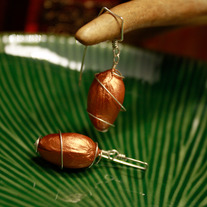 Phostoq Pistachio Trapped Sterling Earrings