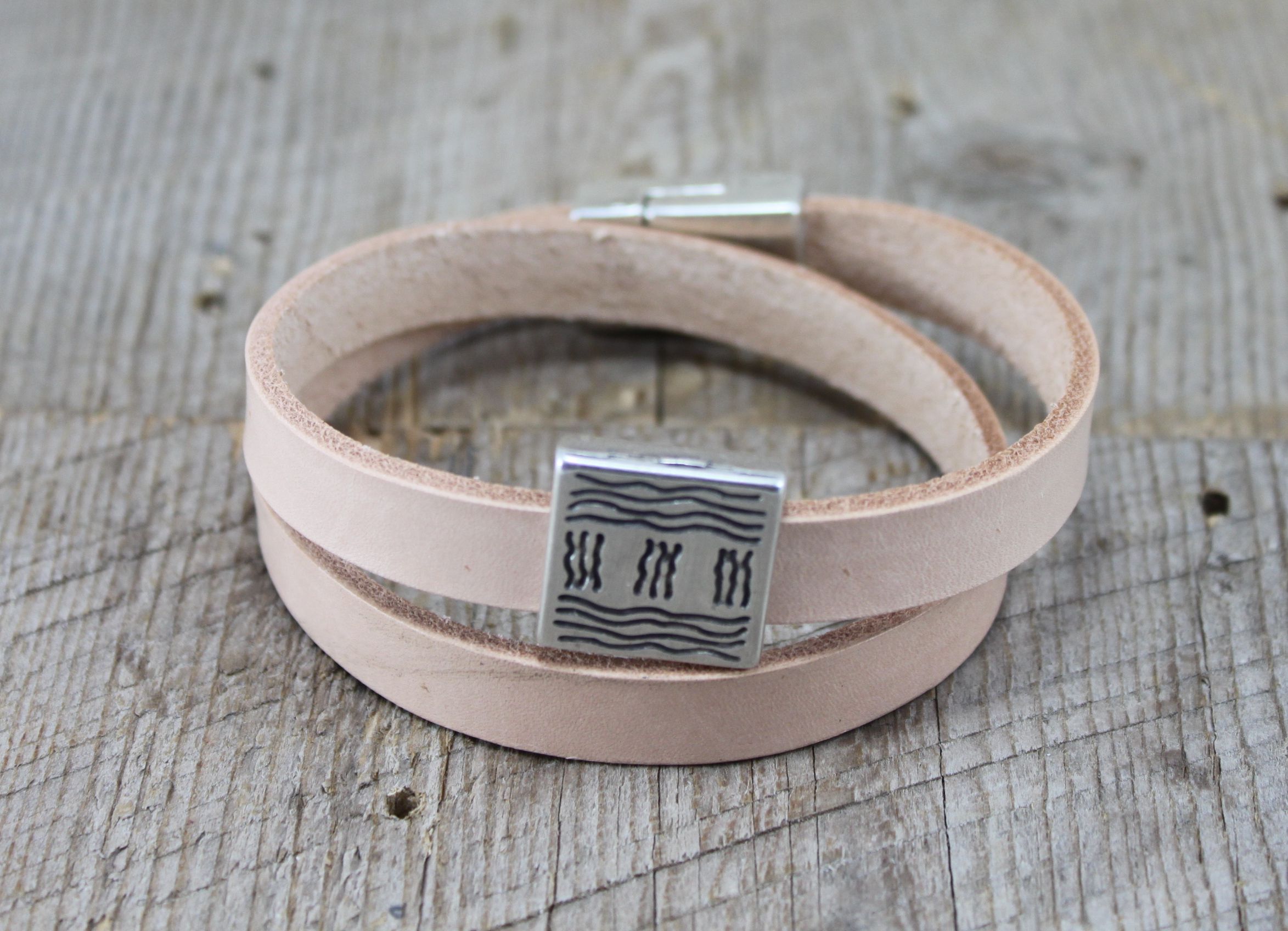 Water & Earth Double Wrap Leather Bracelet on Storenvy
