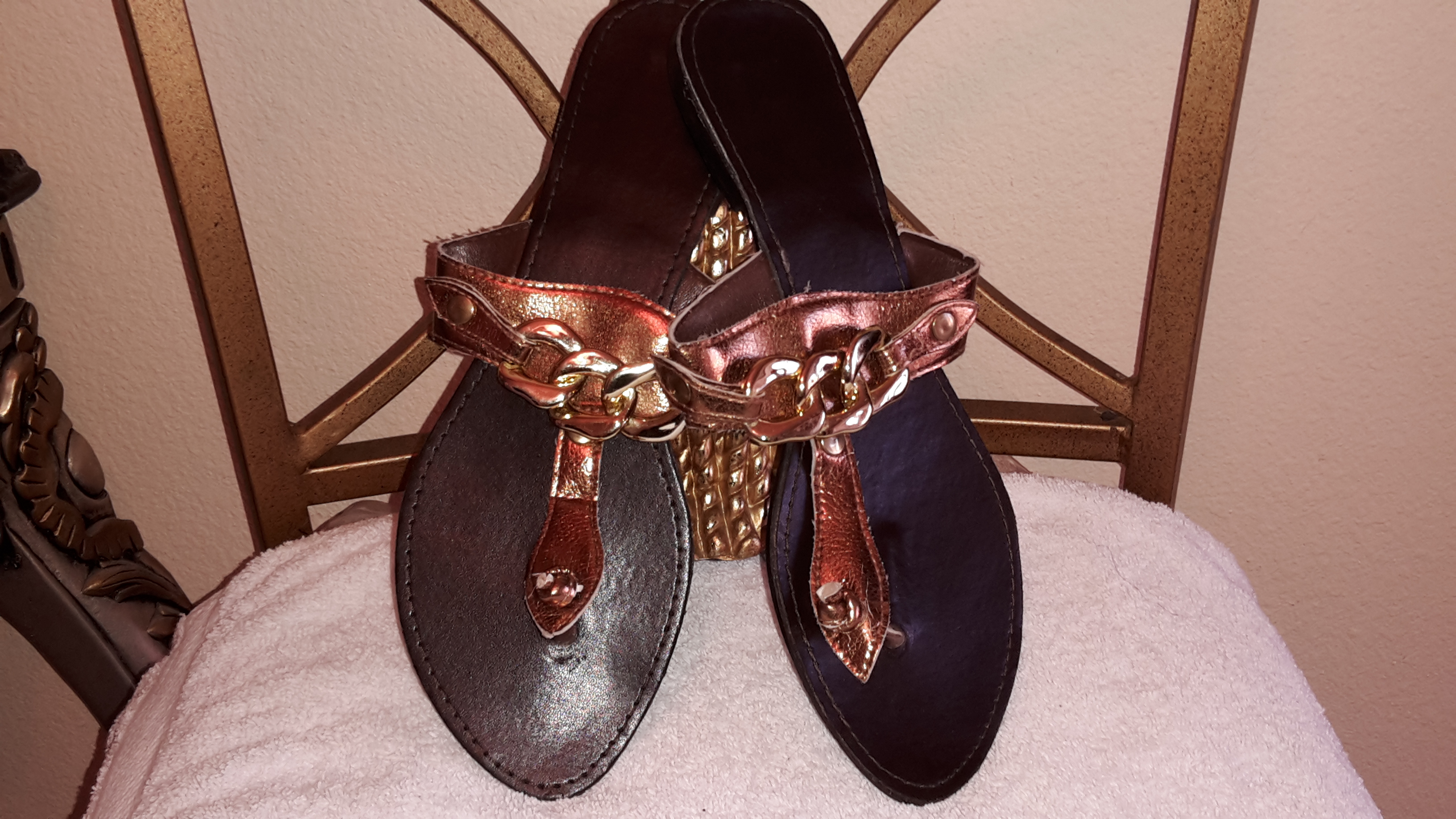 GOLDEN CHAIN SANDALS Link Deco Flat Size 11 HOT!!! ON SALE!!!! on Storenvy