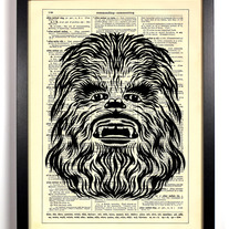 Image of Star Wars Chewbacca, Vintage Dictionary Print, 8 x 10