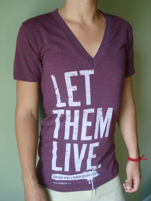 "Let Them Live" Deep V Cranberry Tri-blend