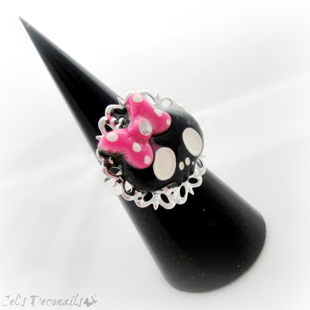 Cute skull ring, kawaii jewelry on Storenvy