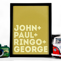 Image of The Beatles Typography Art Print, 8 x 10 inches