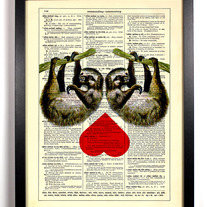 Image of Sloth Love, Vintage Dictionary Print, 8 x 10