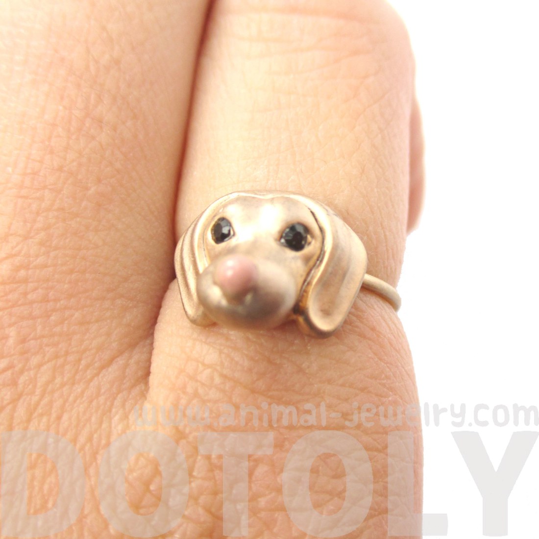 Super Cute Dachshund Puppy Head Shaped Animal Ring Size 6 · DOTOLY