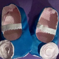 Blue Satin Mary Jane Slipper 
