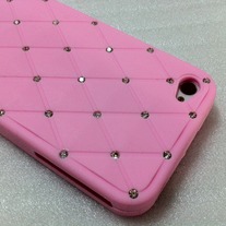 New Chic Bling Sparkle Rhinestone embellished Pink iPhone Case Cover