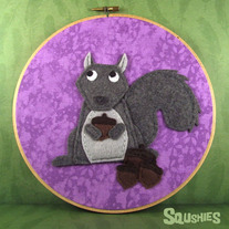 Felt Wall Art Hoop – Squirrel and Acorns