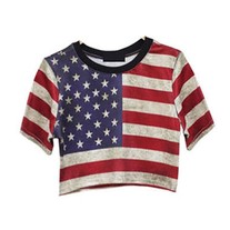 Stars and stripes Print crop t-shirt