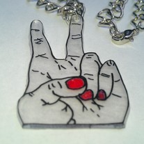 Peace Sign Hand Necklace "Give Peace A Chance" 