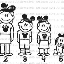 Disney Family Vinyl Decal Up to 5 Characters