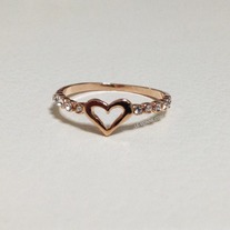 Love sign ring with crystal - Rose gold