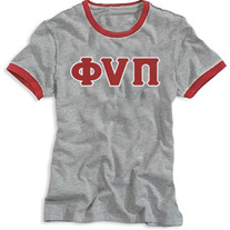 Ol' Skool Phi Nu Pi Grey Ringer Tee