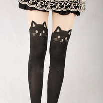 Kitty print tights