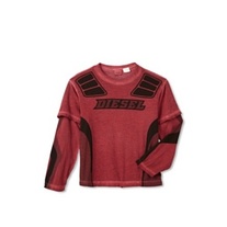 Diesel Tamay T-Shirt Long Sleeve in Red