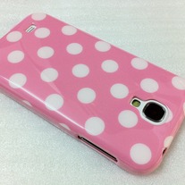 New Chic Glam White Polka Dot Pink Samsung Galaxy S4 i9500 Case Cover