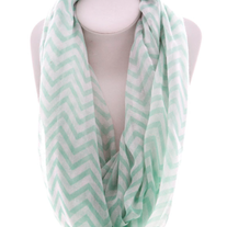 Mint Chevron Infinity Scarf