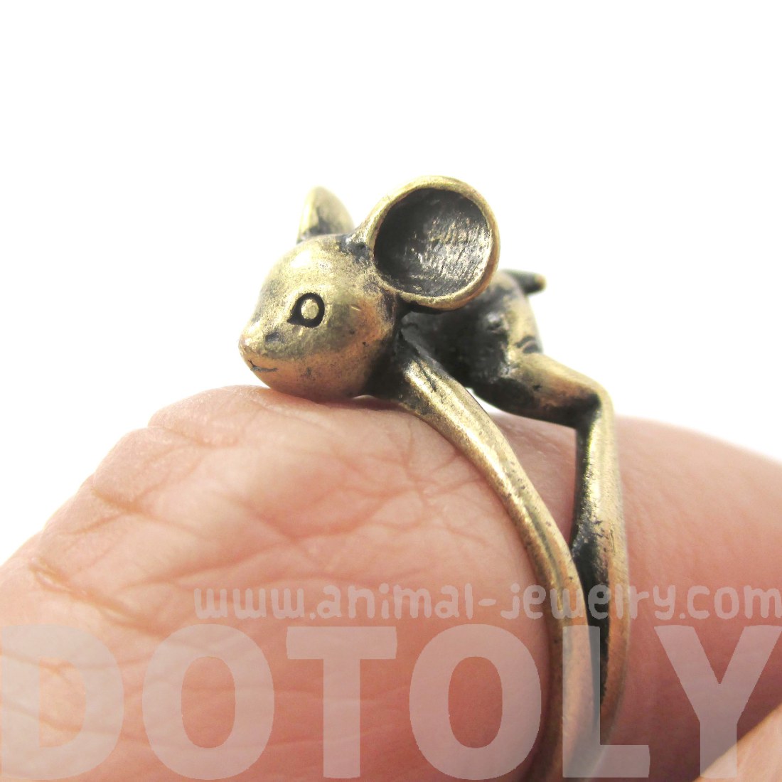 3D Small Baby Bat Shaped Animal Knuckle Ring in Brass · DOTOLY Animal