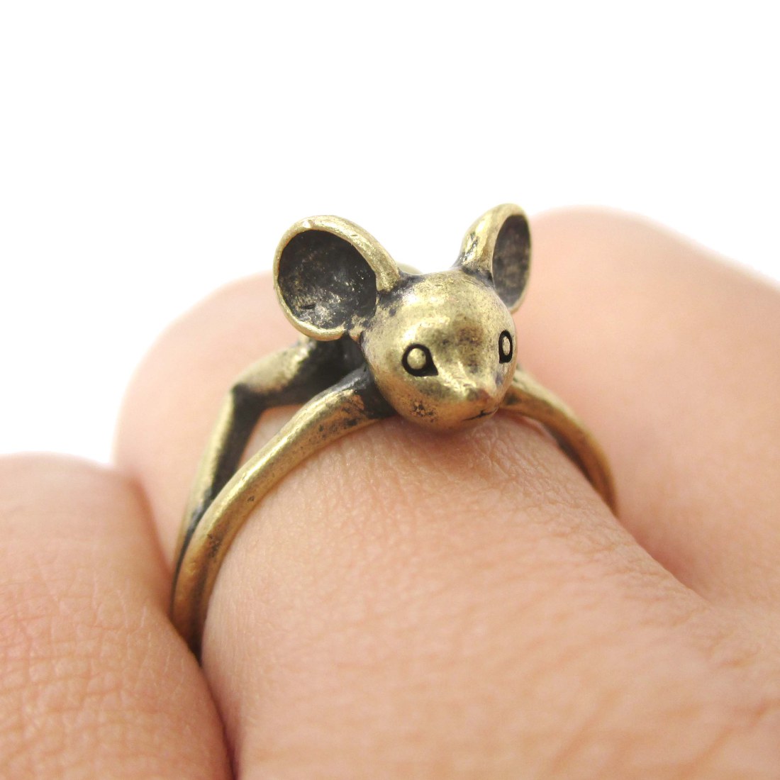 3D Small Baby Bat Shaped Animal Knuckle Ring in Brass · DOTOLY Animal