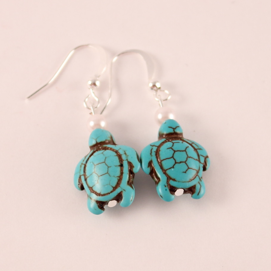 Turquoise Howlite Turtle Earrings on Storenvy