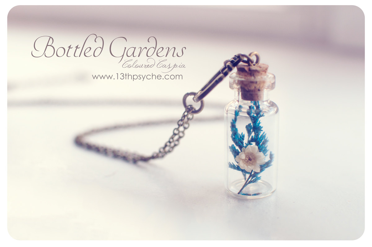 Dried flowers bottle Necklace. Flower necklace,Glass Vial Necklace