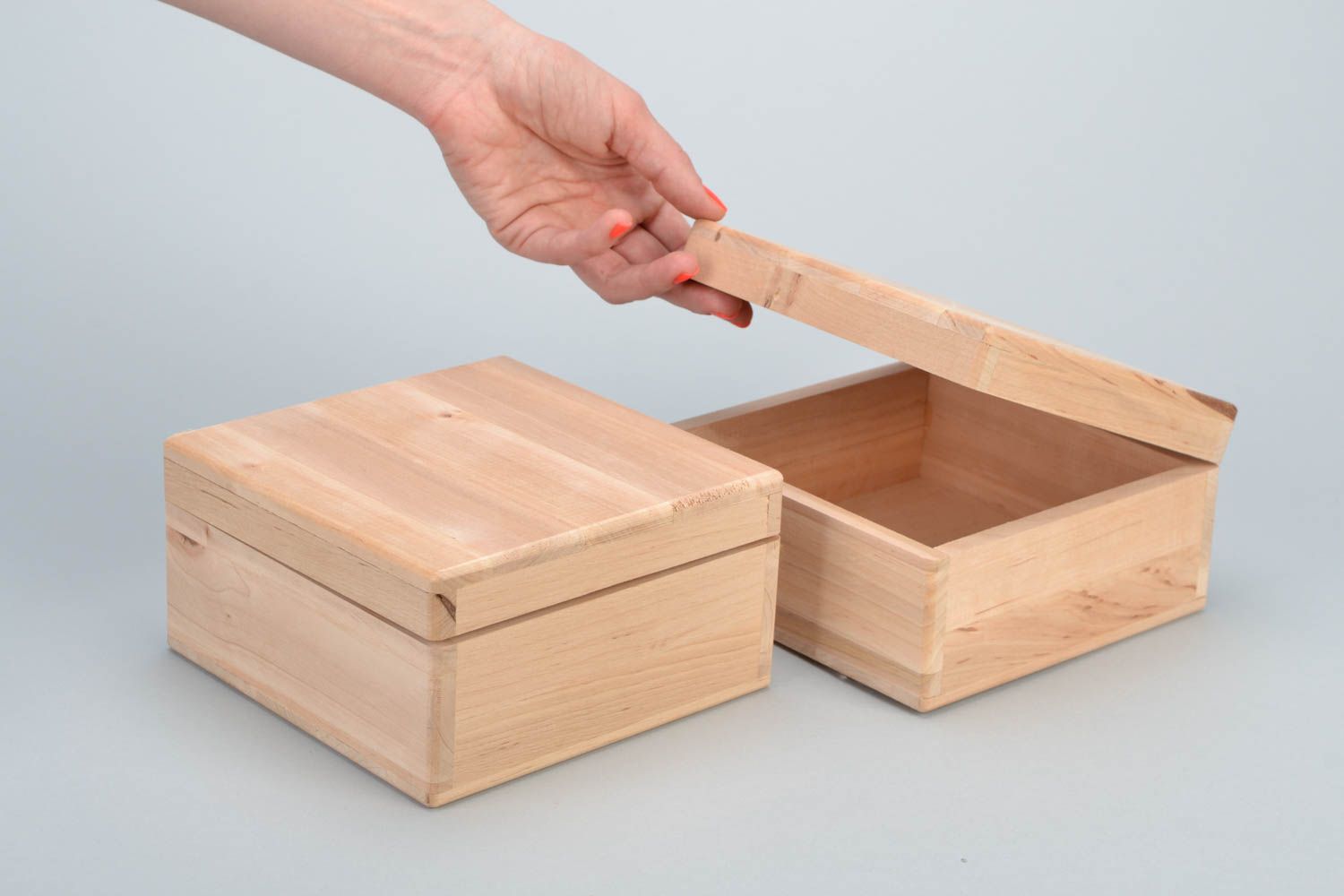 Set of 2 handmade small wooden jewelry boxes Wood on Storenvy