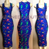 "BLUE LIGHTING" CUSTOM MIDI TANK DRESS