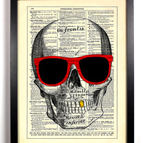 Image of Ghetto Skull, Vintage Dictionary, 8 x 10