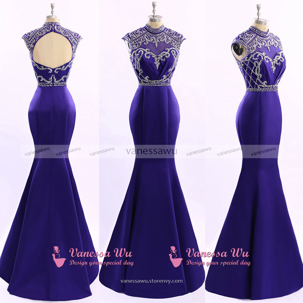 High Neck Mermaid Prom Dress