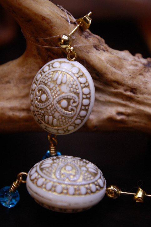 Large Atlantic Medallion Dangle Earrings