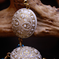 Large Atlantic Medallion Dangle Earrings