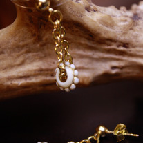 Chained Ivory Pinwheels Atlantic Dangle Earrings