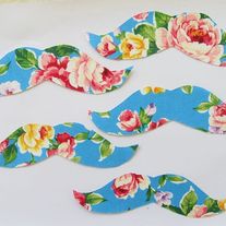 Floral Mustache Iron on Applique- 4 pack  - Thumbnail 3