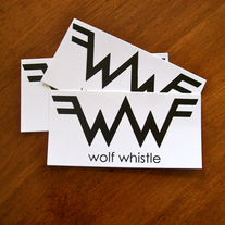 (3) 4" x 2" Wolf Whistle - "Weezer" Stickers