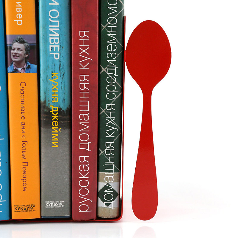 Red bookends Fork and spoon on Storenvy