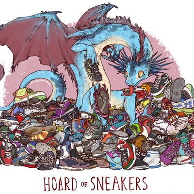 Hoard of sneakers print
