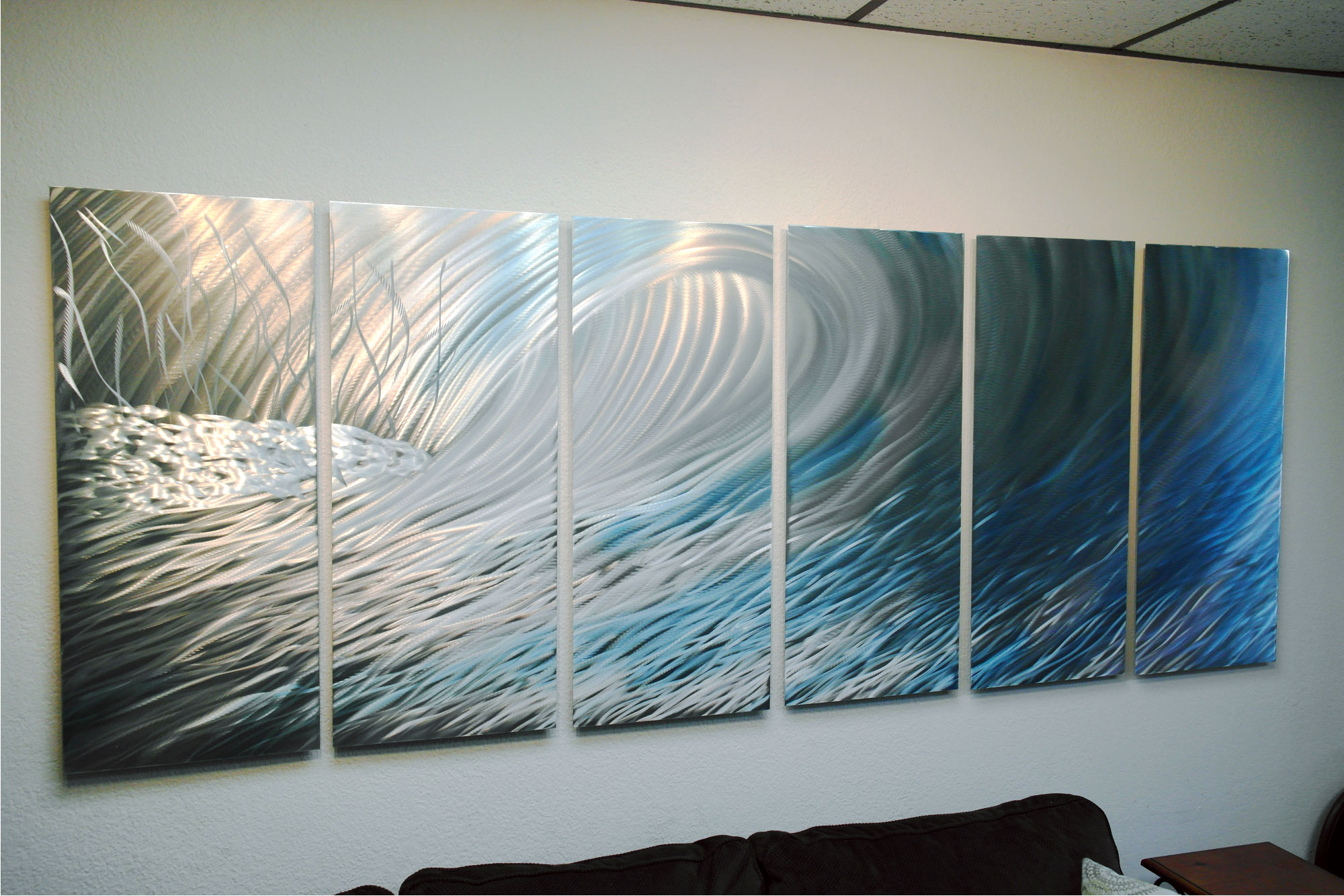 Wave 36x96 Abstract Metal Wall Art Contemporary Modern Decor · Inspiring Art Gallery · Online