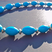 14" Teal chunky bead necklace