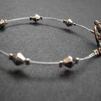 6" Silver beaded wire bracelet