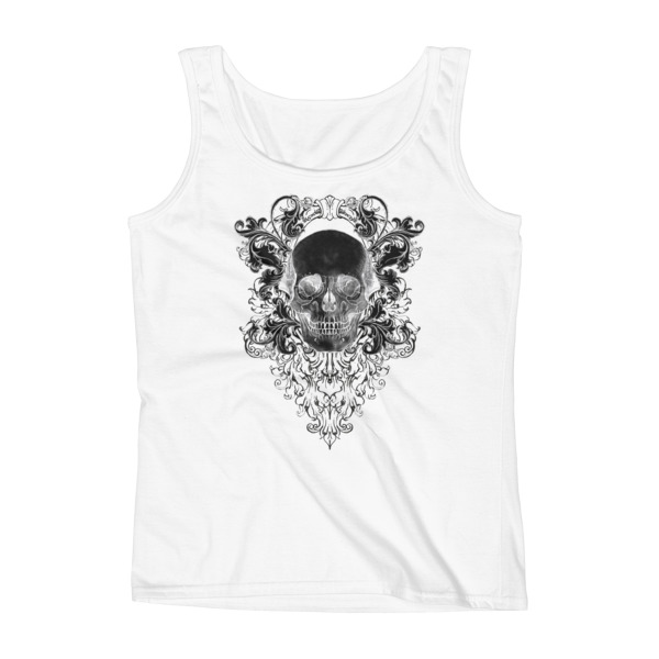 Ornate Black Skull Ladies' Tank on Storenvy